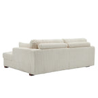 Divano componibile Sophia 84 W in velluto a coste di ciniglia con chaise longue