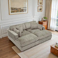 Divano componibile in velluto a coste da 208 cm con chaise longue