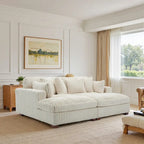 Divano componibile in velluto a coste da 208 cm con chaise longue