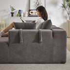 Canapé d'angle modulaire en chenille 108 places avec 6 coussins, méridienne réversible