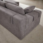Canapé d'angle modulaire en chenille 108 places avec 6 coussins, méridienne réversible