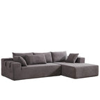 Canapé d'angle modulaire en chenille 108 places avec 6 coussins, méridienne réversible
