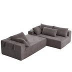 Canapé d'angle modulaire en chenille 108 places avec 6 coussins, méridienne réversible