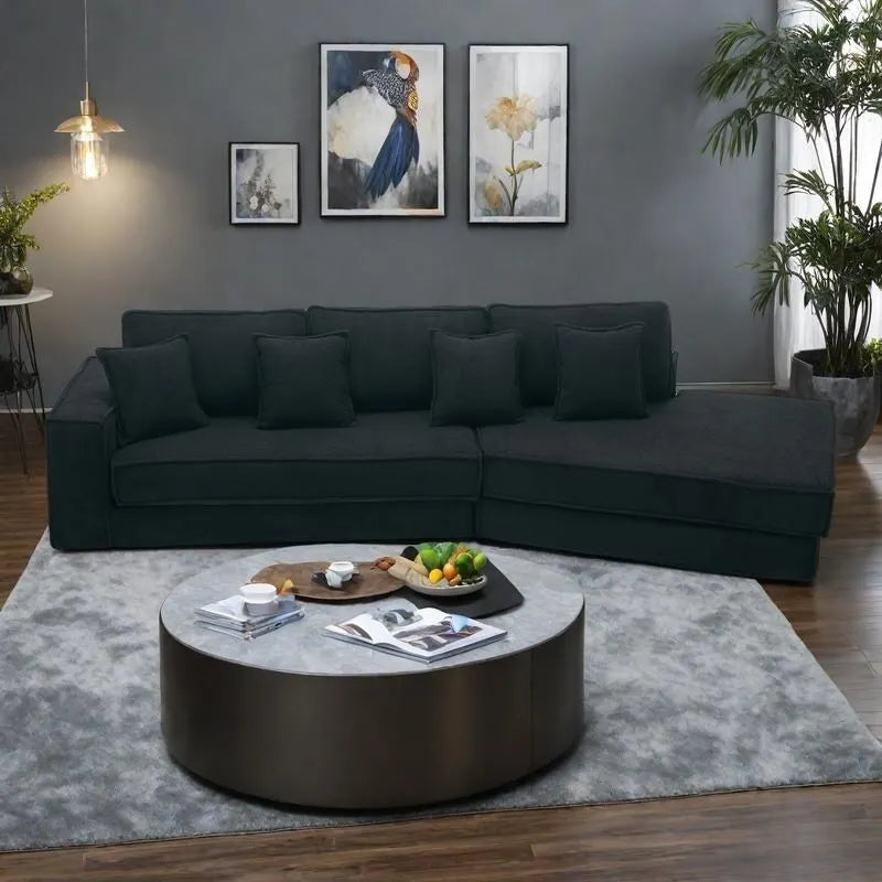 Divano letto convertibile 133 in velluto effetto agnello con 7 cuscini (3 per schienale + 4 decorativi), design pieghevole per il gaming