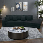 133 Lamb Velvet Convertible Sleeper Sofa with 7 Pillows (3 Back + 4 Throw), Foldable Gaming Bed Design