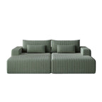 Divano componibile a chaise longue 102 Corduroy Cloud con divano letto reclinabile, design senza montaggio e schienale ergonomico