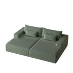 Divano componibile a chaise longue 102 Corduroy Cloud con divano letto reclinabile, design senza montaggio e schienale ergonomico