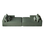 Divano componibile a chaise longue 102 Corduroy Cloud con divano letto reclinabile, design senza montaggio e schienale ergonomico