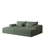 Divano componibile a chaise longue 102 Corduroy Cloud con divano letto reclinabile, design senza montaggio e schienale ergonomico