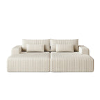 Divano componibile a chaise longue 102 Corduroy Cloud con divano letto reclinabile, design senza montaggio e schienale ergonomico