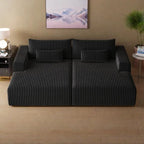 Divano componibile a chaise longue 102 Corduroy Cloud con divano letto reclinabile, design senza montaggio e schienale ergonomico