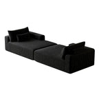 Divano componibile a chaise longue 102 Corduroy Cloud con divano letto reclinabile, design senza montaggio e schienale ergonomico