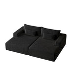 Divano componibile a chaise longue 102 Corduroy Cloud con divano letto reclinabile, design senza montaggio e schienale ergonomico