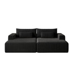 Divano componibile a chaise longue 102 Corduroy Cloud con divano letto reclinabile, design senza montaggio e schienale ergonomico