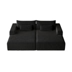 Divano componibile a chaise longue 102 Corduroy Cloud con divano letto reclinabile, design senza montaggio e schienale ergonomico