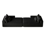 Divano componibile a chaise longue 102 Corduroy Cloud con divano letto reclinabile, design senza montaggio e schienale ergonomico