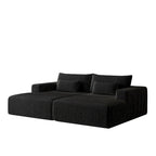 Divano componibile a chaise longue 102 Corduroy Cloud con divano letto reclinabile, design senza montaggio e schienale ergonomico