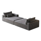 Divano componibile a chaise longue 102 Corduroy Cloud con divano letto reclinabile, design senza montaggio e schienale ergonomico