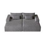 Divano componibile a chaise longue 102 Corduroy Cloud con divano letto reclinabile, design senza montaggio e schienale ergonomico