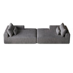 Divano componibile a chaise longue 102 Corduroy Cloud con divano letto reclinabile, design senza montaggio e schienale ergonomico