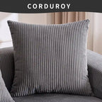Divano Sezionale a L in Velluto a Coste da 101,6 cm con Chaise Longue e 4 Cuscini