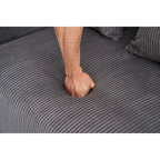 Divano Sezionale a L in Velluto a Coste da 101,6 cm con Chaise Longue e 4 Cuscini