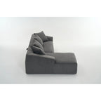 Divano Sezionale a L in Velluto a Coste da 101,6 cm con Chaise Longue e 4 Cuscini
