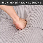 Divano Sezionale a L in Velluto a Coste da 101,6 cm con Chaise Longue e 4 Cuscini