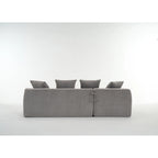 Divano Sezionale a L in Velluto a Coste da 101,6 cm con Chaise Longue e 4 Cuscini