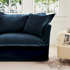 Ensemble de canapé 3 places en chenille 120 avec 3 poufs, fonction couchage et housses amovibles