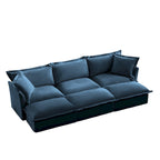 Ensemble de canapé 3 places en chenille 120 avec 3 poufs, fonction couchage et housses amovibles