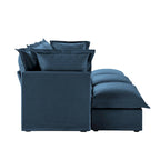 Ensemble de canapé 3 places en chenille 120 avec 3 poufs, fonction couchage et housses amovibles