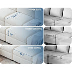 Divano Sezionale Modulare a U, Divano Sovradimensionato a 9 Posti con 2 Pouf Contenitore, 2 Cuscini, Divano Moderno Comodo con Seduta Profonda