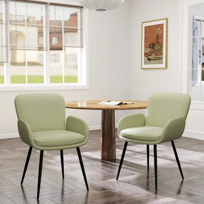 Set di 2 sedie da pranzo resistenti ai graffi dei gatti con gambe in metallo dorato