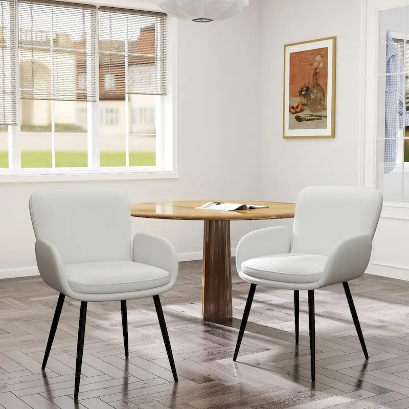 Set di 2 sedie da pranzo resistenti ai graffi dei gatti con gambe in metallo dorato