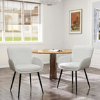 Set di 2 sedie da pranzo resistenti ai graffi dei gatti con gambe in metallo dorato