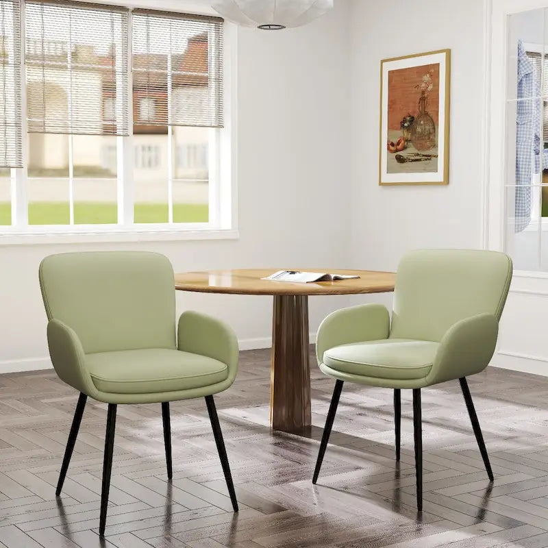 Set di 2 sedie da pranzo resistenti ai graffi dei gatti con gambe in metallo dorato