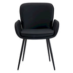Set di 2 sedie da pranzo resistenti ai graffi dei gatti con gambe in metallo dorato