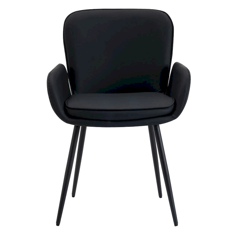 Set di 2 sedie da pranzo resistenti ai graffi dei gatti con gambe in metallo dorato