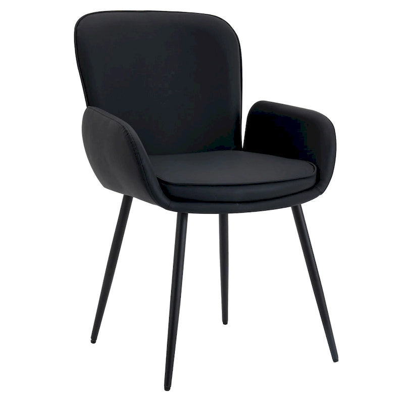 Set di 2 sedie da pranzo resistenti ai graffi dei gatti con gambe in metallo dorato