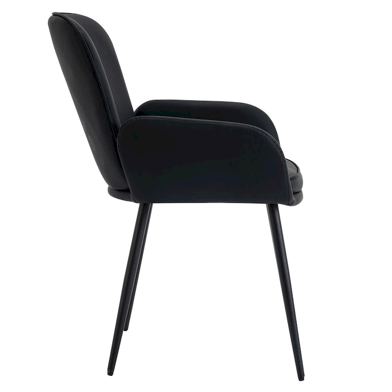 Set di 2 sedie da pranzo resistenti ai graffi dei gatti con gambe in metallo dorato