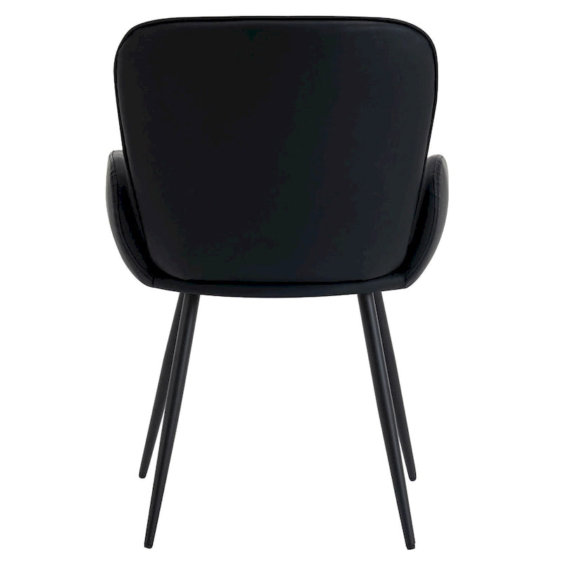 Set di 2 sedie da pranzo resistenti ai graffi dei gatti con gambe in metallo dorato