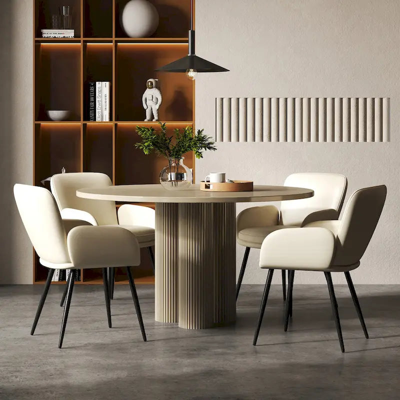 Set di 2 sedie da pranzo resistenti ai graffi dei gatti con gambe in metallo dorato