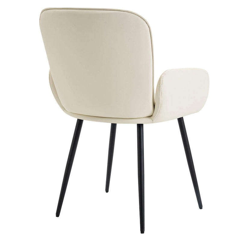 Set di 2 sedie da pranzo resistenti ai graffi dei gatti con gambe in metallo dorato