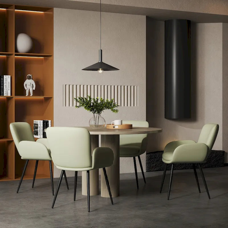 Set di 2 sedie da pranzo resistenti ai graffi dei gatti con gambe in metallo dorato