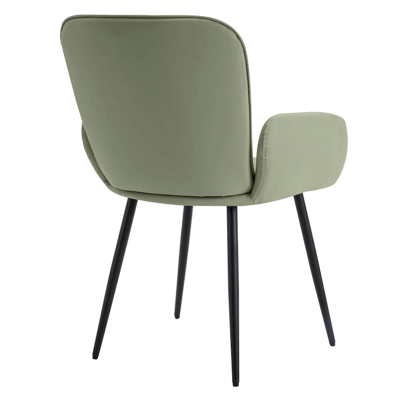 Set di 2 sedie da pranzo resistenti ai graffi dei gatti con gambe in metallo dorato