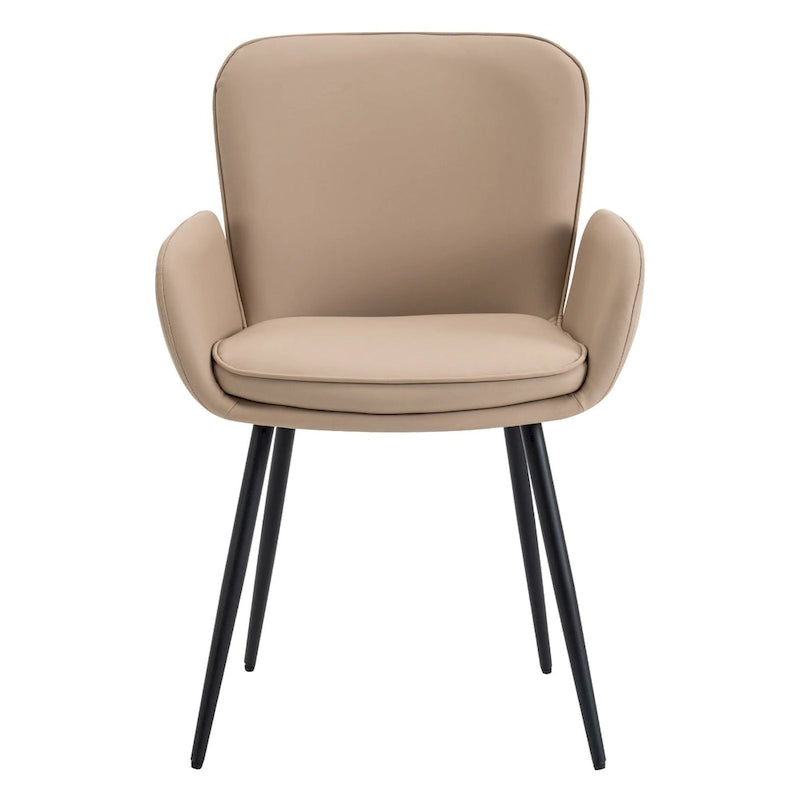 Set di 2 sedie da pranzo resistenti ai graffi dei gatti con gambe in metallo dorato