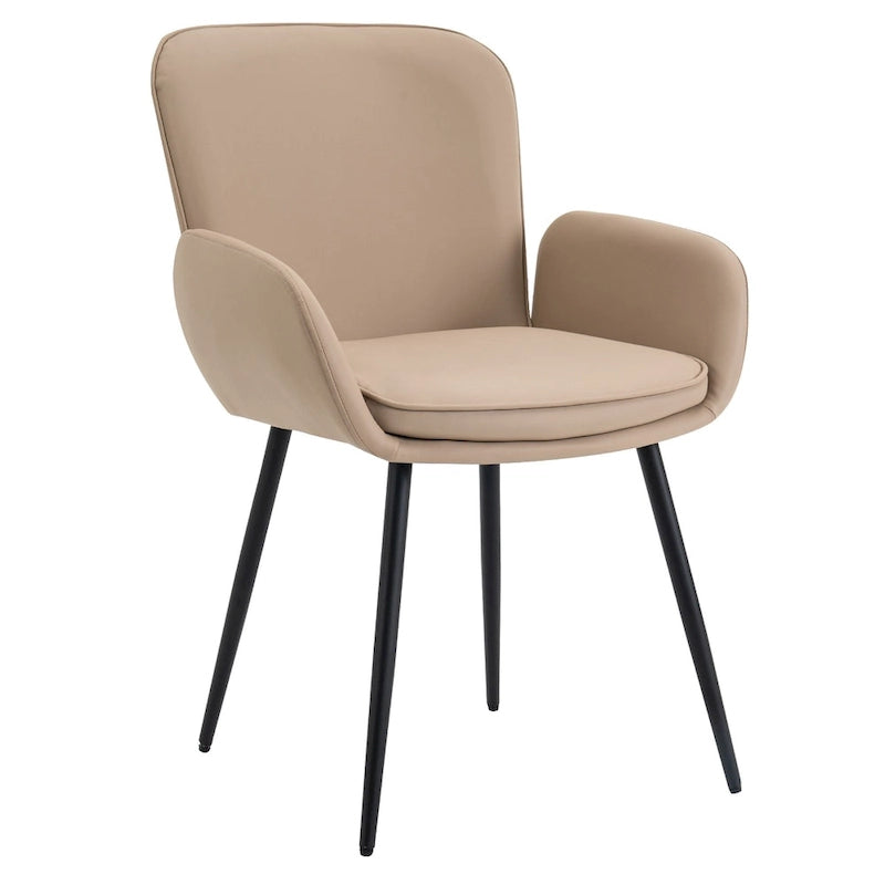Set di 2 sedie da pranzo resistenti ai graffi dei gatti con gambe in metallo dorato