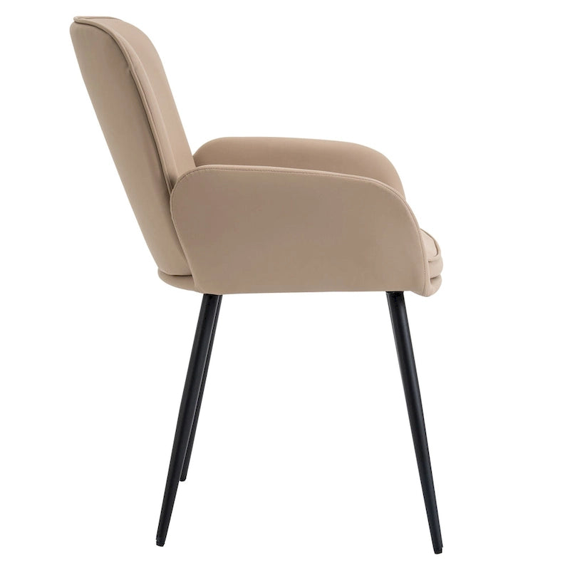 Set di 2 sedie da pranzo resistenti ai graffi dei gatti con gambe in metallo dorato