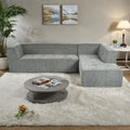 Divano letto modulare a L in ciniglia da 112,2" con design a combinazione libera e senza necessità di montaggio